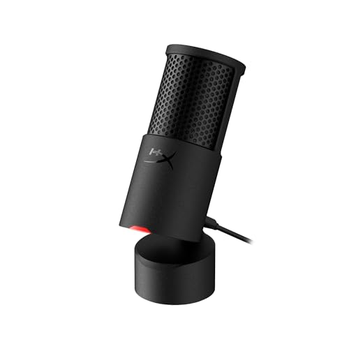 Detalle de HyperX Solocast 2: micrófono USB cardioide para streaming y podcast en negro