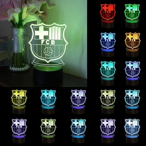 Thumbnail 1 de HooJtny Lámpara 3D Fútbol infantil con luz nocturna LED, 16 colores y mando a distancia