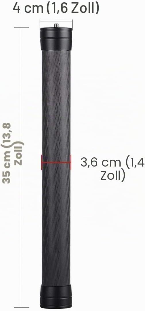 Detalle 2 de PULUZ 35 cm Gimbal Verlängerungsstange aus Kohlefaser – kompatibel mit DJI RS 4 Pro, RS 3 Pro, RS 3, RSC 2 und mehr