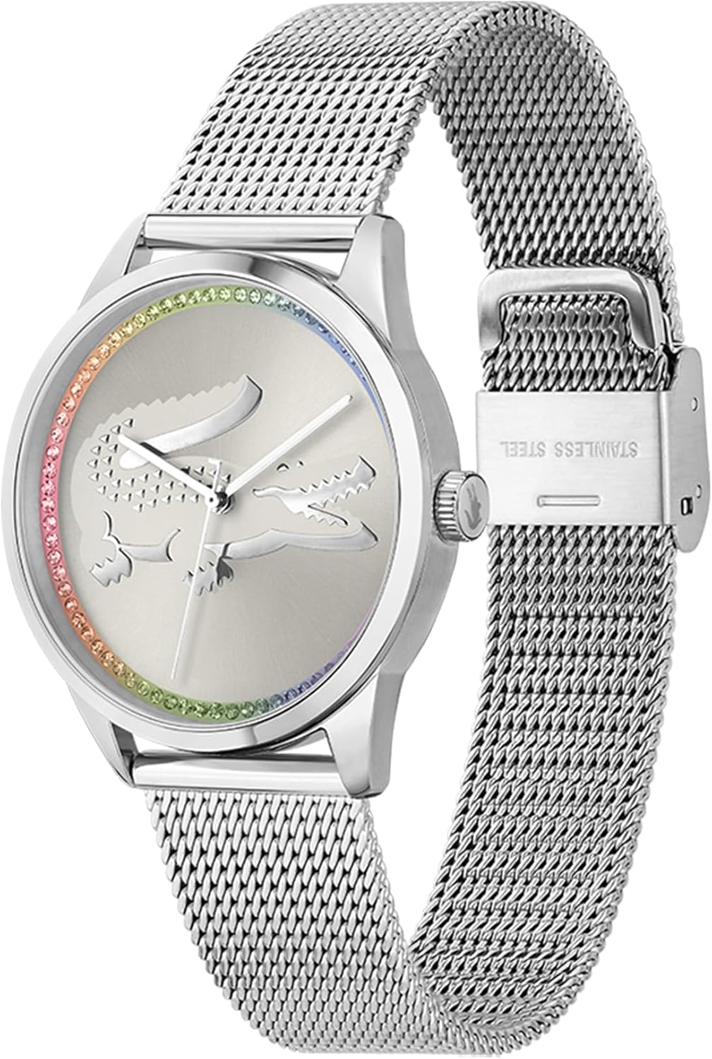 Thumbnail 1 de Lacoste Analog Quarzuhr LADYCROC Damen 2001259 mit silbernem Edelstahl-Meshband
