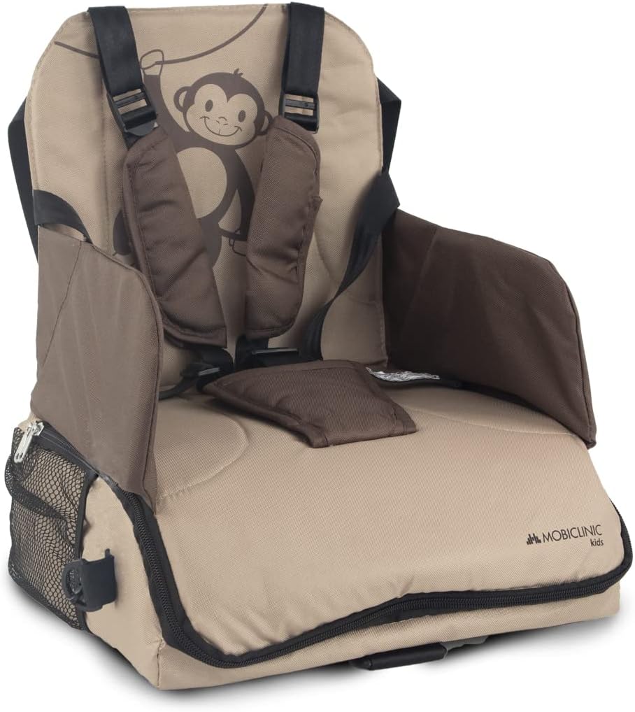 Thumbnail 3 de Mobiclinic Rehausseur Chaise Enfant Pliable avec Compartiments – Gris Monkey (6–36 mois, jusqu’à 15 kg)
