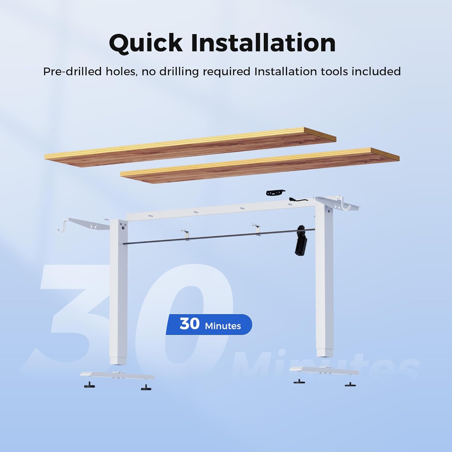 Thumbnail 6 de Agilestic Electric Standing Desk 140 x 60 cm: Height Adjustable Sit-Stand Desk for Home Office