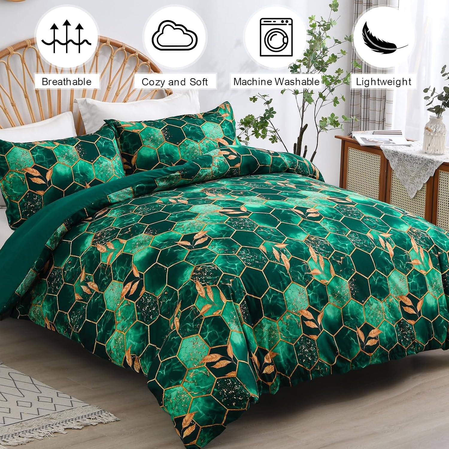 Detalle de DJY Geometric Duvet Cover Set 200x200cm
