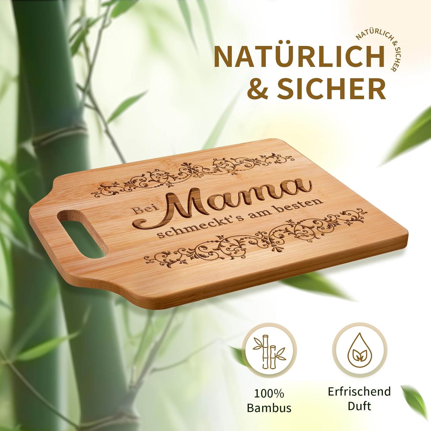 Thumbnail 2 de Giftasy Muttertagsgeschenk – Graviertes Bambus-Schneidebrett