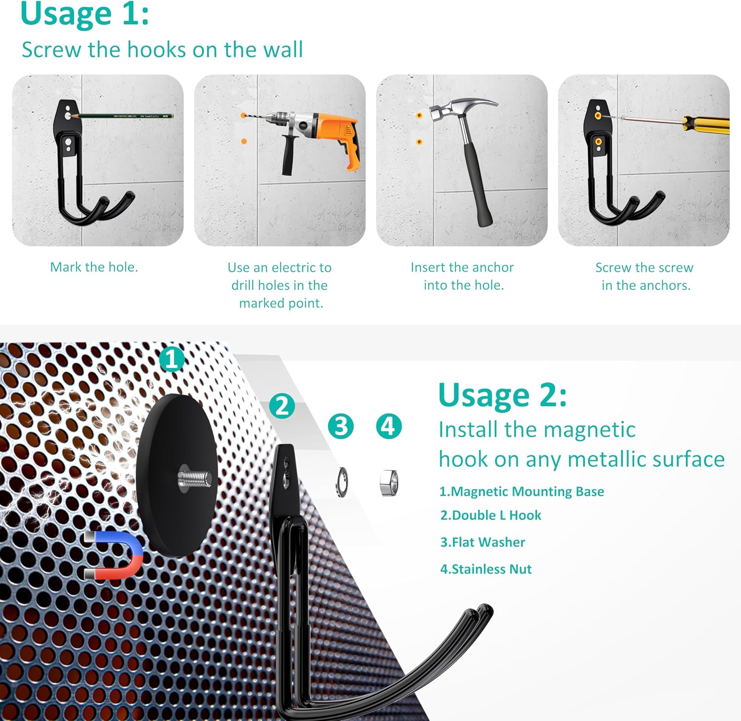 Thumbnail 5 de ENUODA Magnetic Hooks, 2-Pack