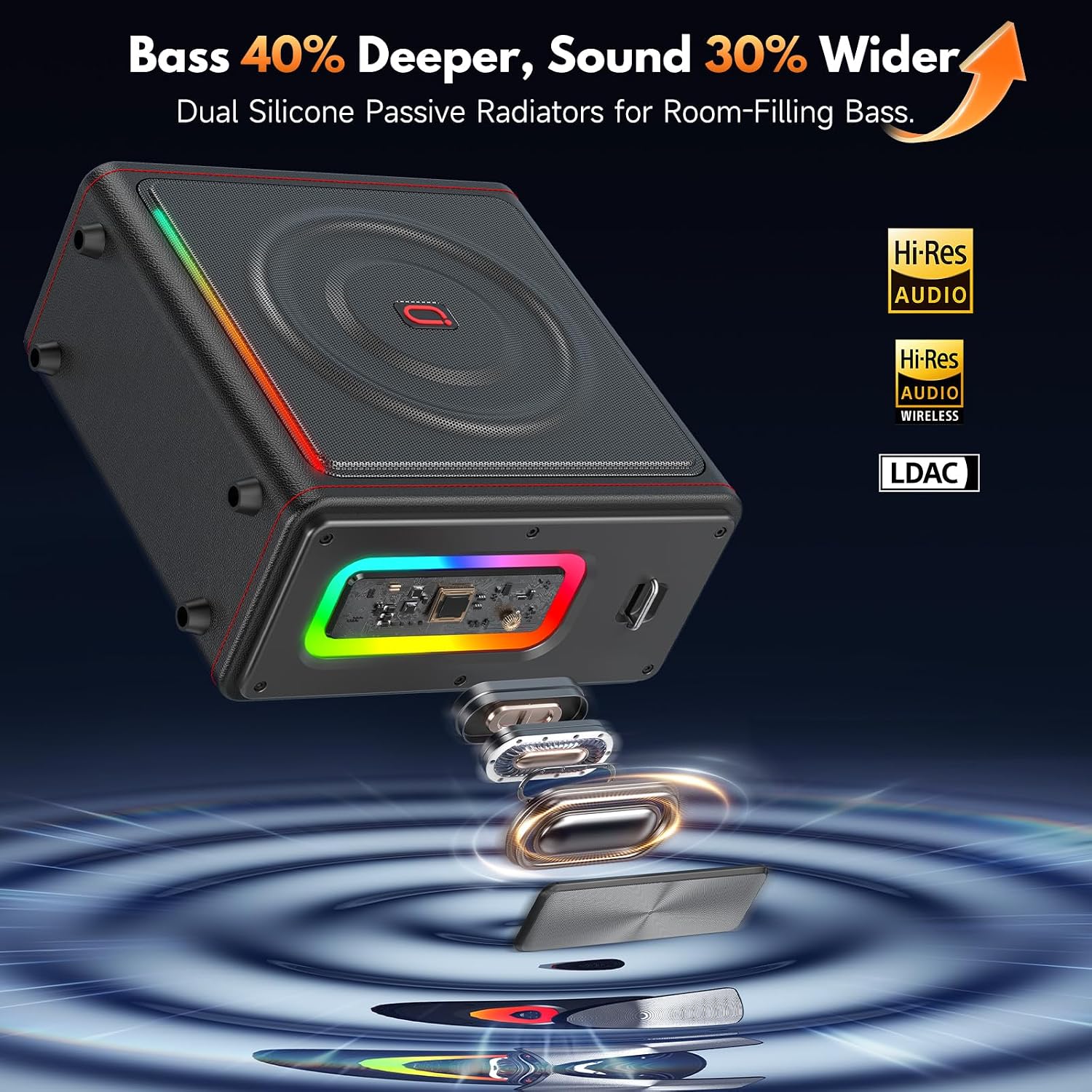 Thumbnail 4 de PPMIC MS78 Karaoke Machine, 300W, Two Microphones, Bluetooth 5.3