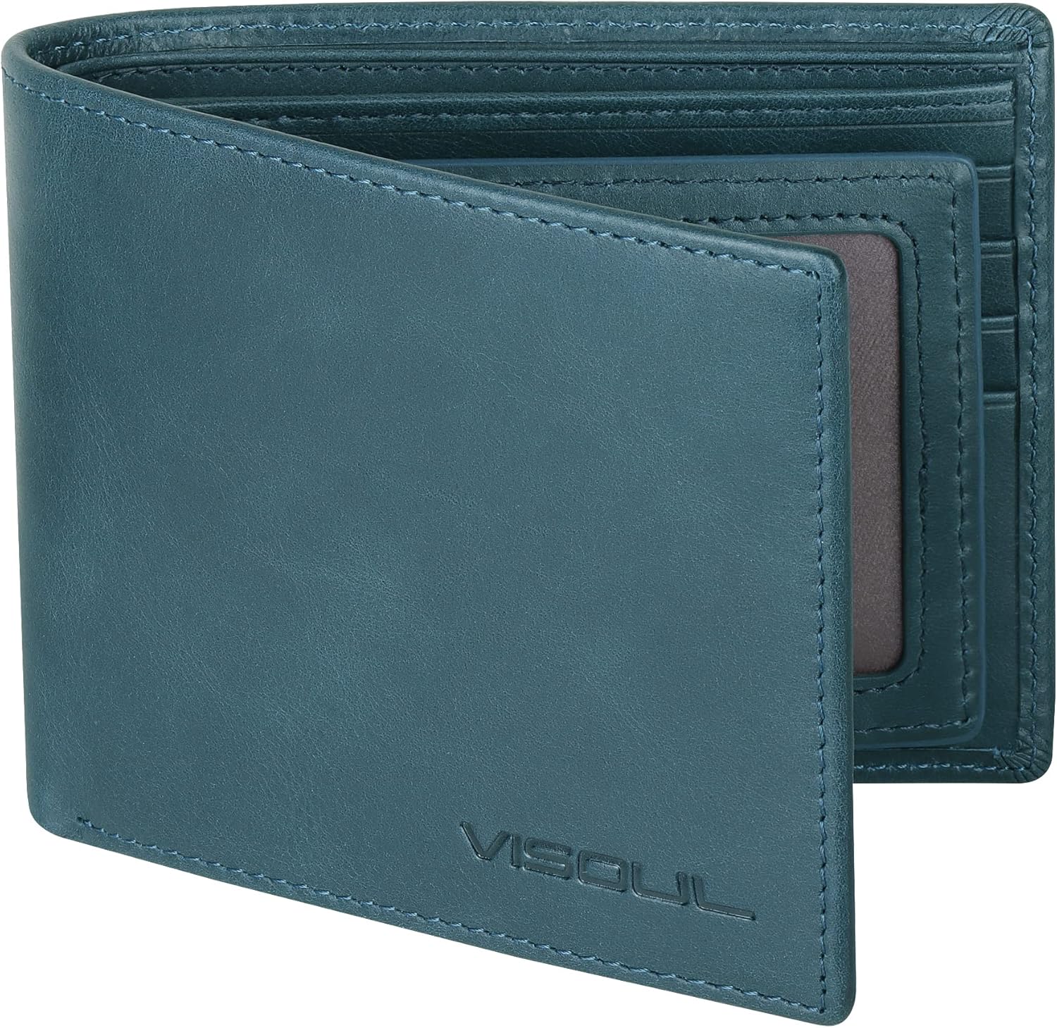 Detalle de VISOUL Cartera Hombre Piel RFID 12 ranuras