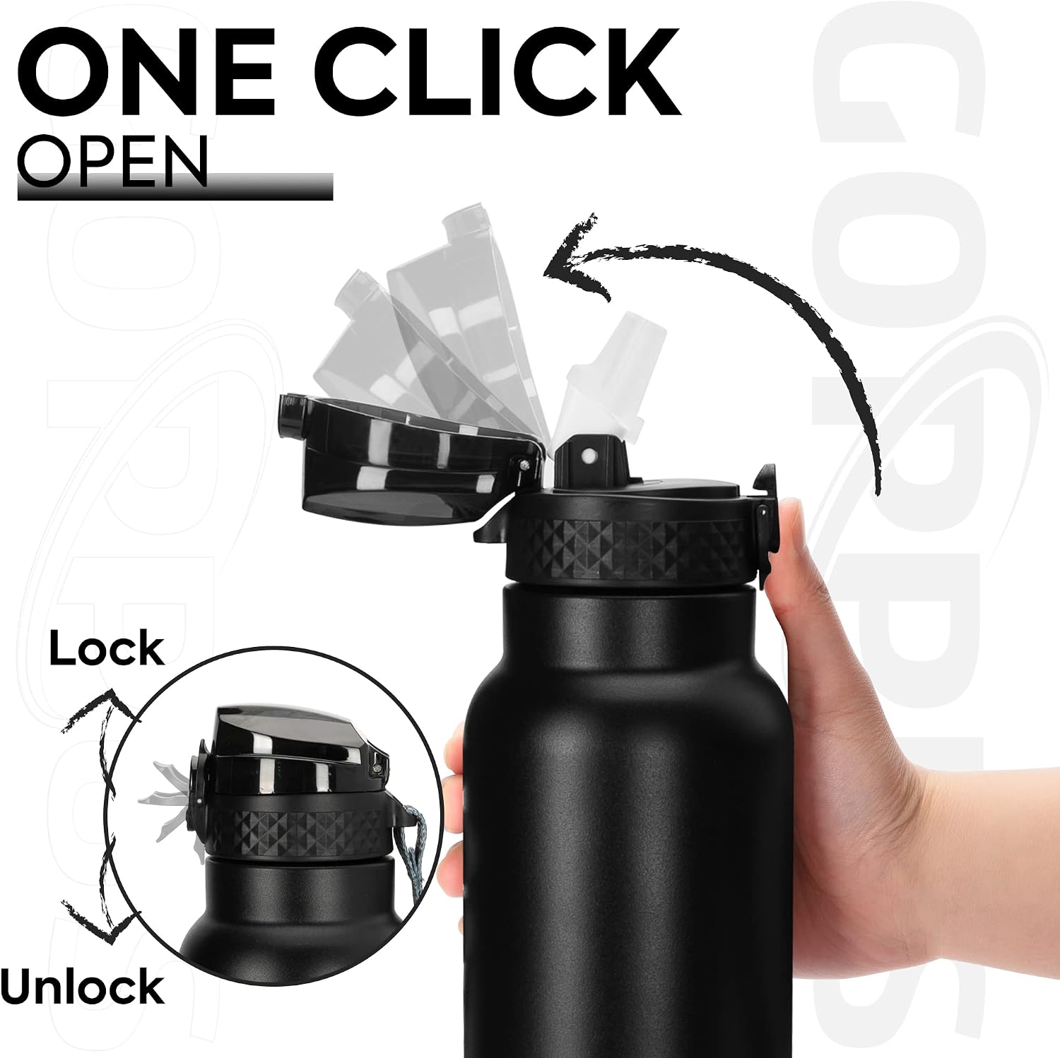 Detalle 2 de GOPPUS 750ml stainless water bottle with straw 💧