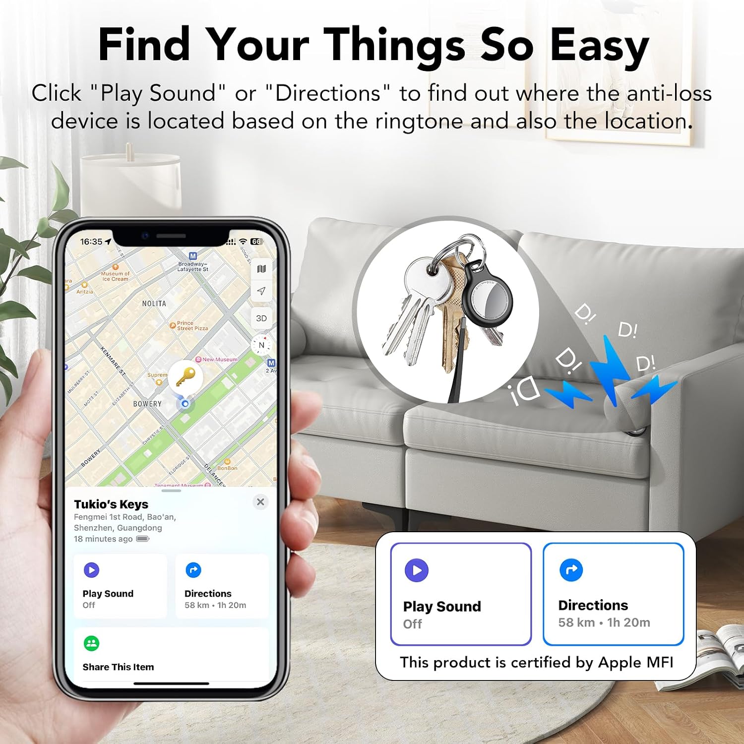 Detalle de Air Tracker Tags 4 Pack 100dB Finder