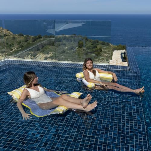 Detalle de Flamingueo Colchoneta Piscina – Hamaca Hinchable con Rejilla de Nylon y Funda de Poliéster