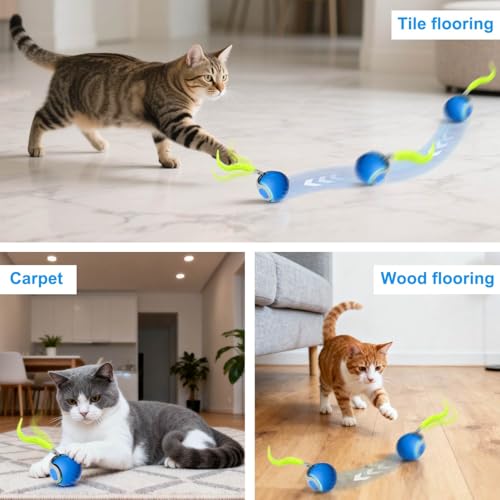 Thumbnail 6 de Juguete Interactivo Gato Pelota Speedy Tail 2.0 de Kinizuxi (Azul) – Bola rodante recargable para gatos