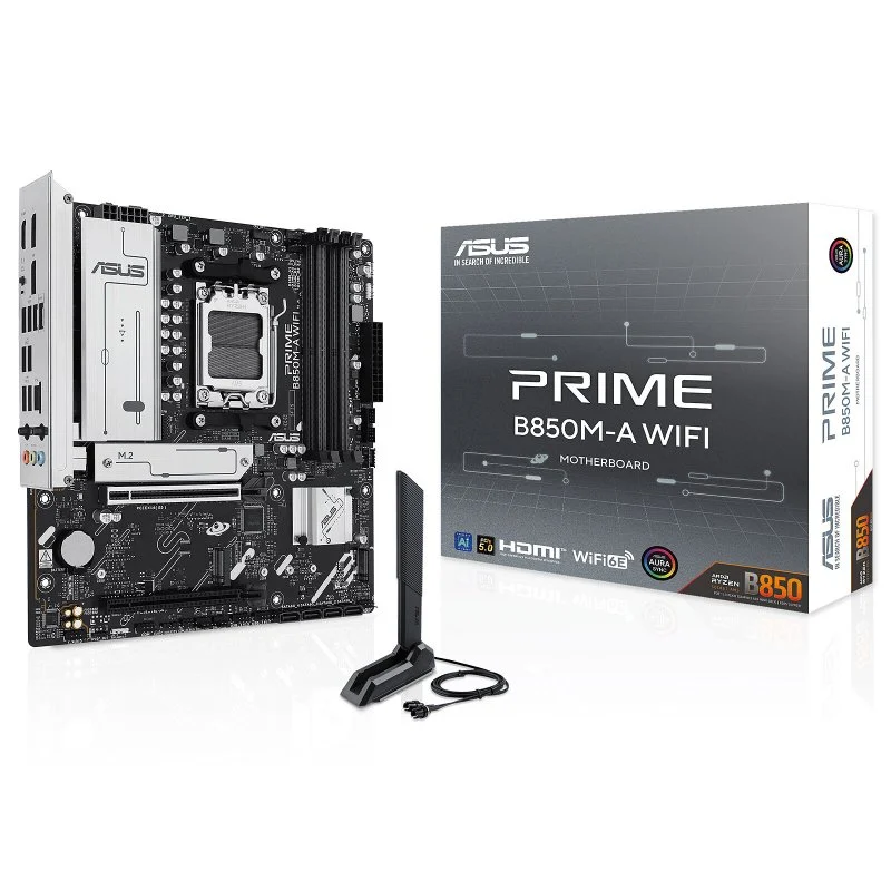 Thumbnail 2 de ASUS PRIME B850M-A WIFI AM5 (Micro ATX) con DDR5, Wi‑Fi 6E y LAN 2.5GbE