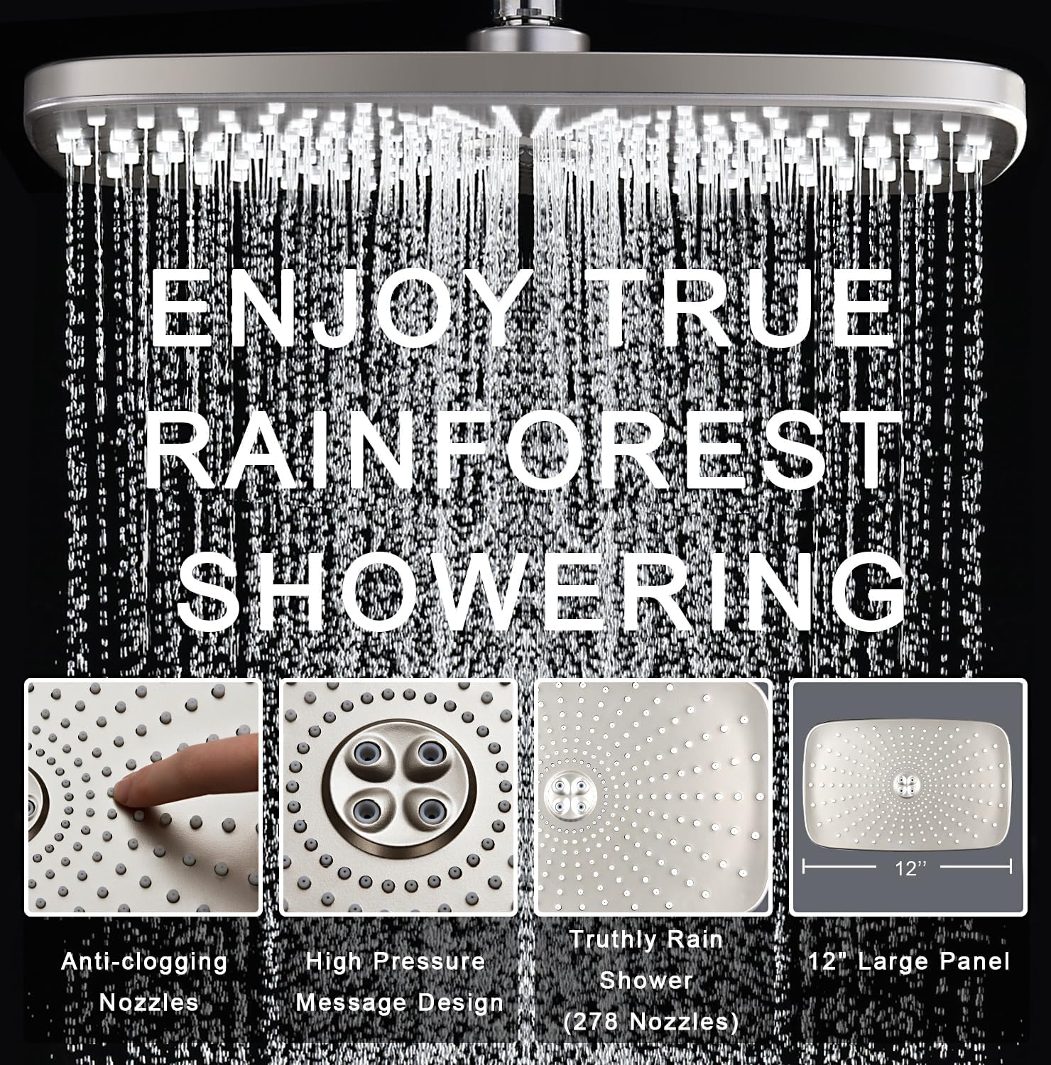 Detalle de High Pressure Rain Shower Head 12 inch