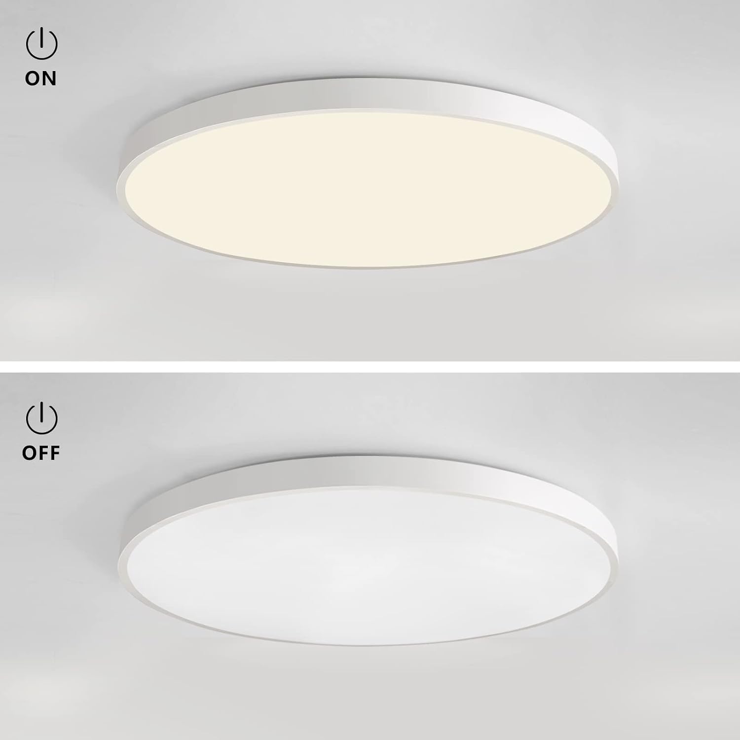 Detalle de JDONG LED Deckenleuchte 36W Flach Rund Weiß Ø40 cm, 3000K, CRI80+, 30.000h