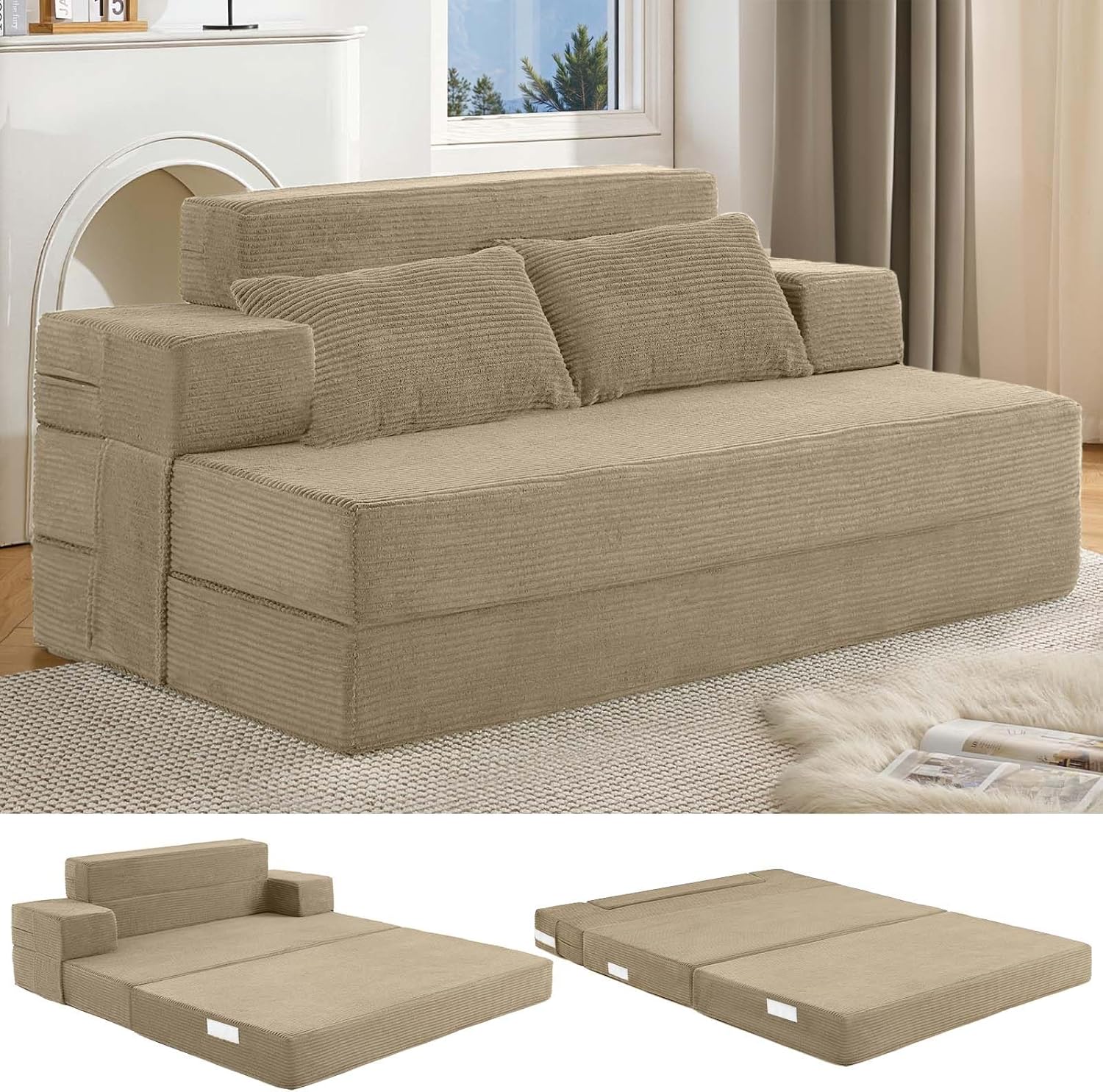 Fantico Folding Sofa Bed Double 150 × 205 cm