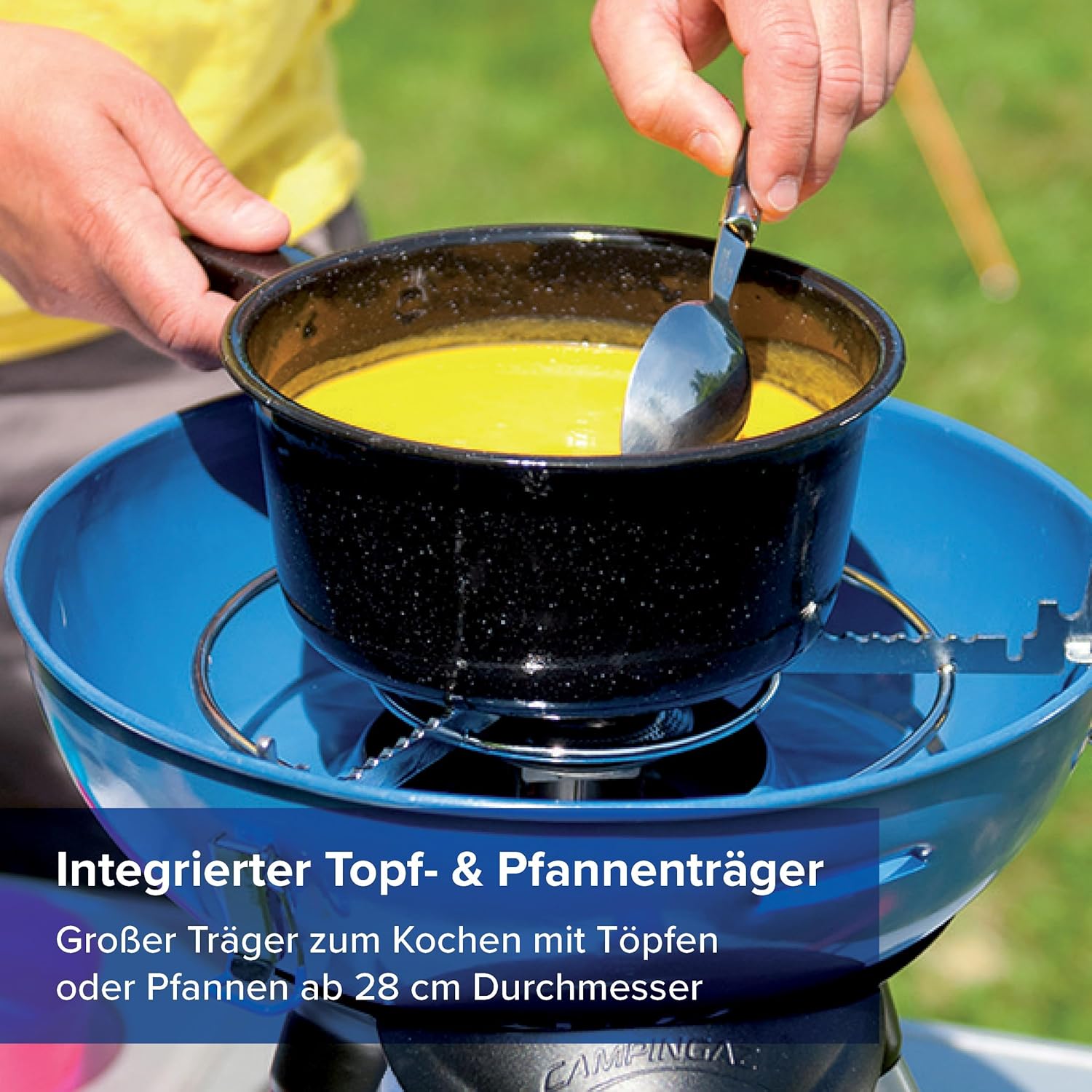 Detalle 2 de Campingaz Party Grill 200 CV – 3-in-1 Campinggrill & Gaskocher, kompakt & mobil, 2.000 W