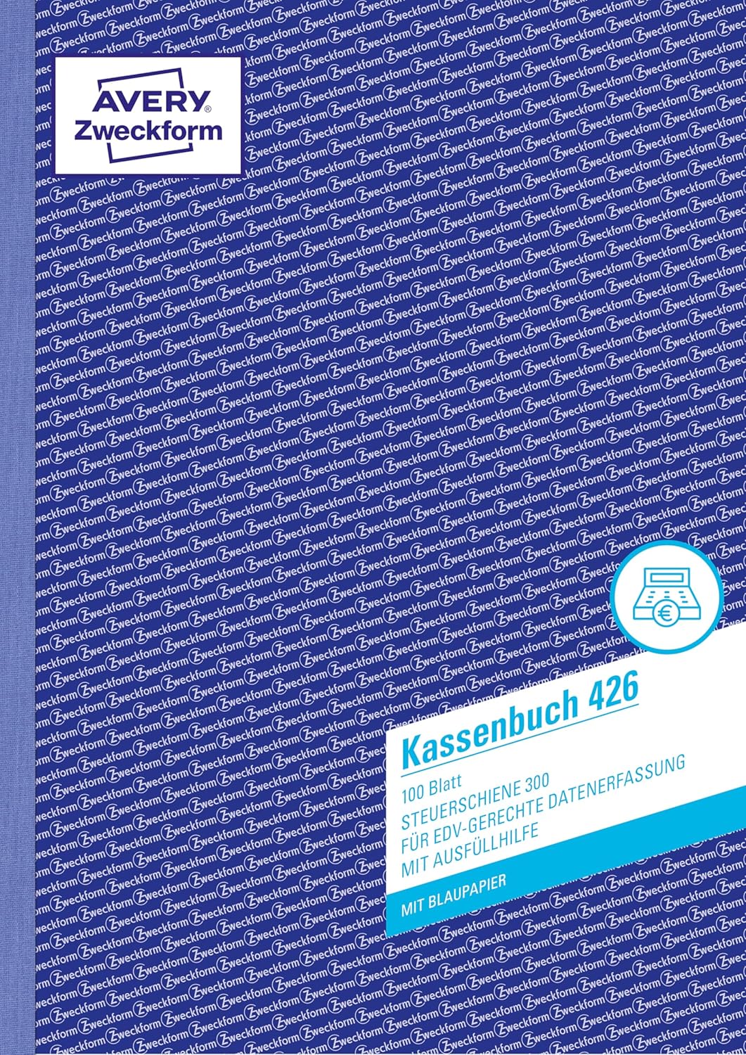 Detalle de AVERY Zweckform 426 Kassenbuch (A4, 100 Blatt, 1 blaues Blatt) – gesetzeskonforme, DATEV-gerechte Datenerfassung für Deutschland