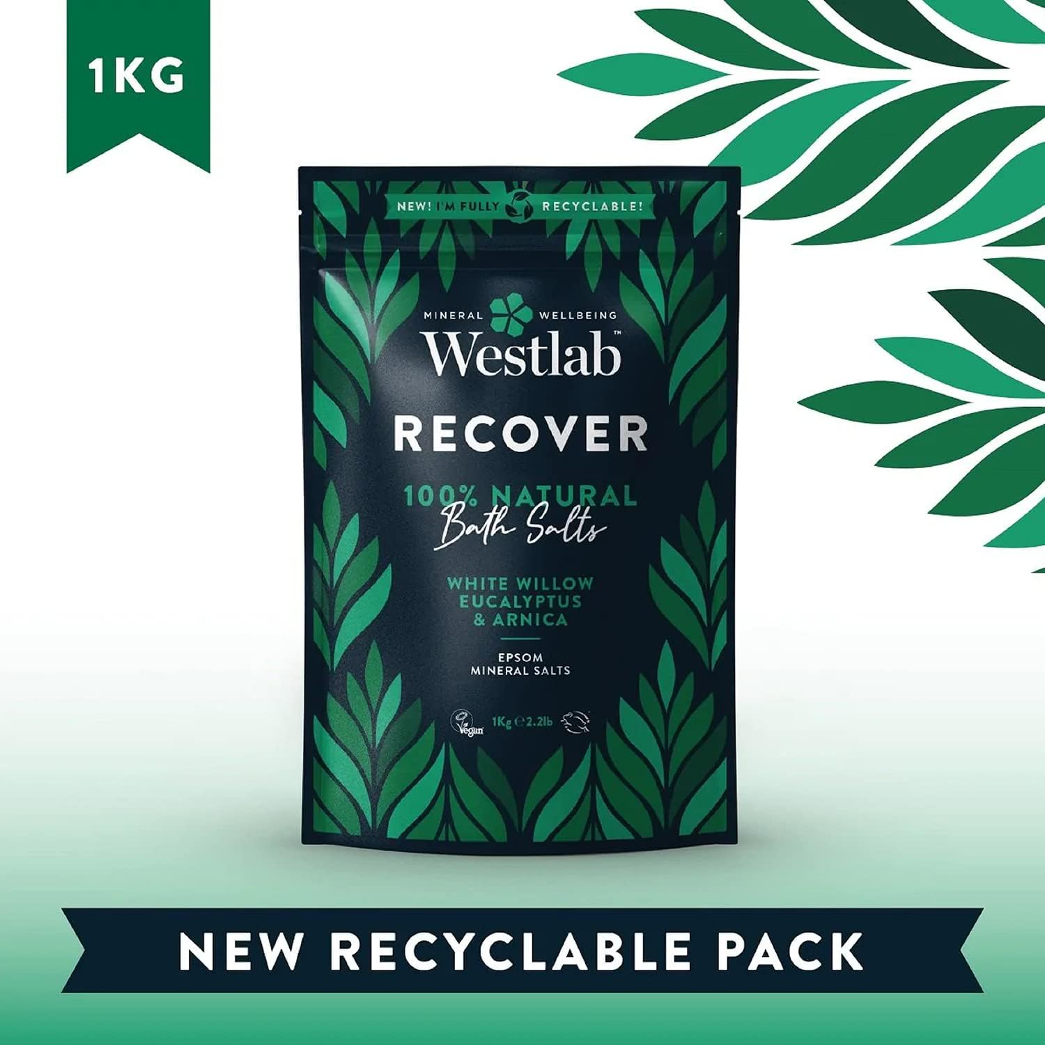 Thumbnail 3 de Westlab Recover Epsom Salts with White Willow & Eucalyptus (1kg) – Soothe and Support Recovery