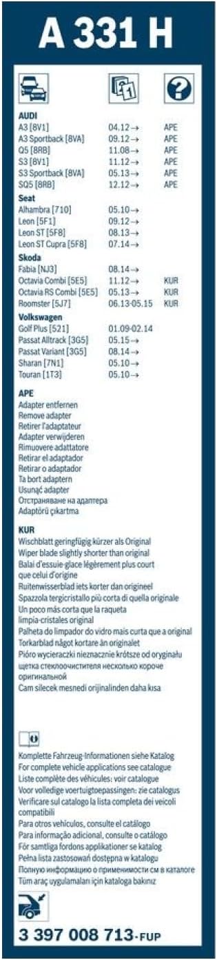 Thumbnail 2 de Bosch A331H tergilunotto 330 mm