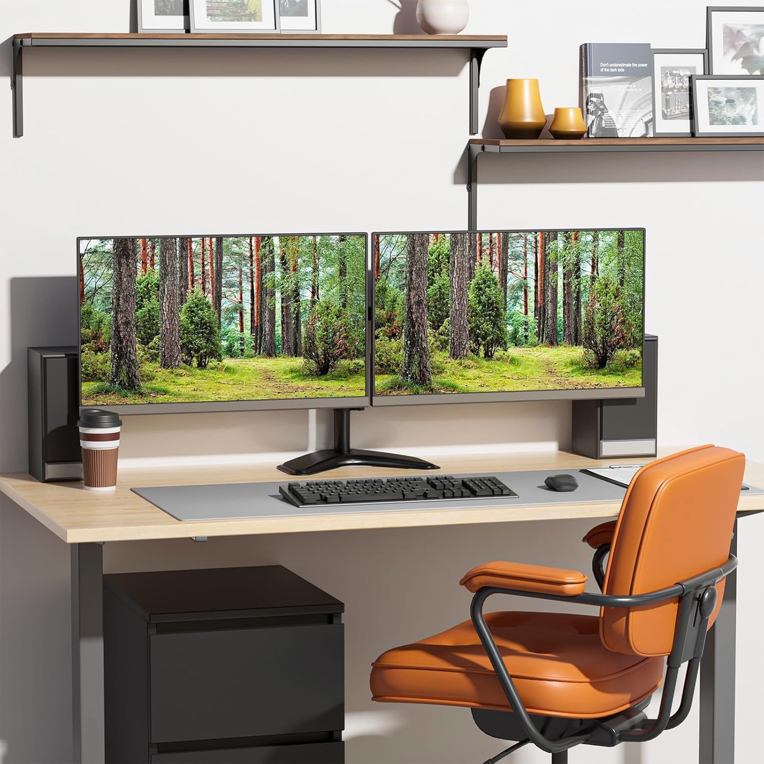 Thumbnail 5 de WALI MF002 Dual Monitor Stand 27in