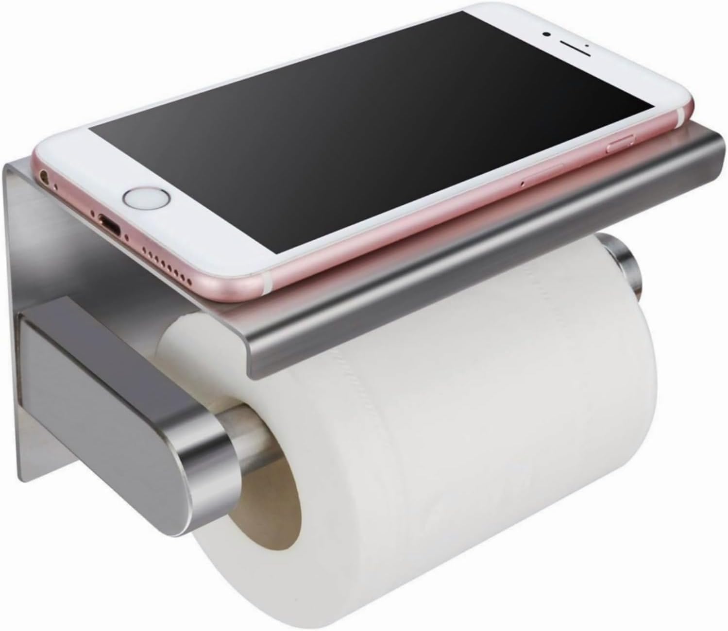 Detalle de LSWYYP LCC0022-silver*011US Toilet Paper Holder with Shelf, 304 Stainless Steel