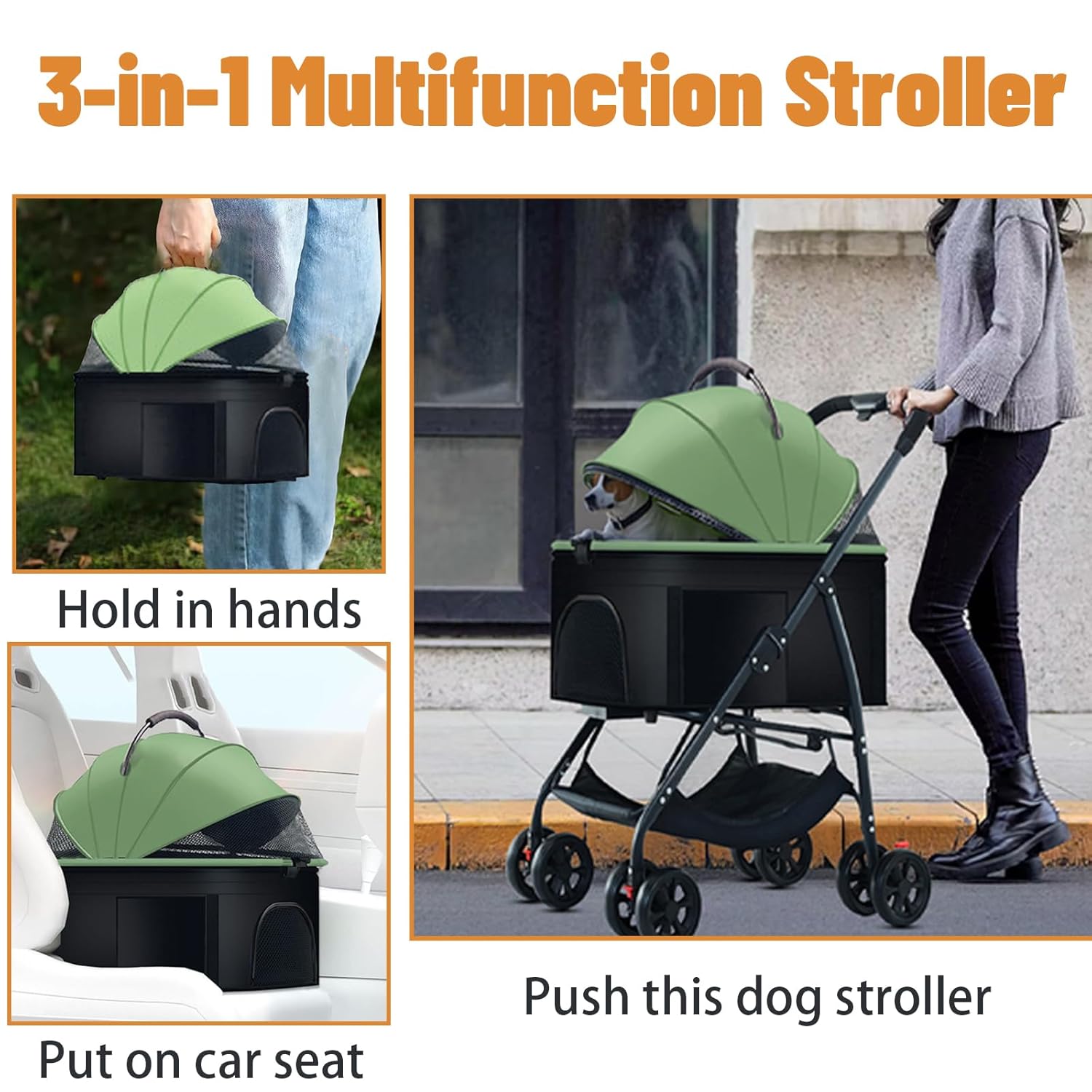 Thumbnail 5 de ZHUOKECE 3-in-1 Dog Stroller 55lbs 🚶♀
