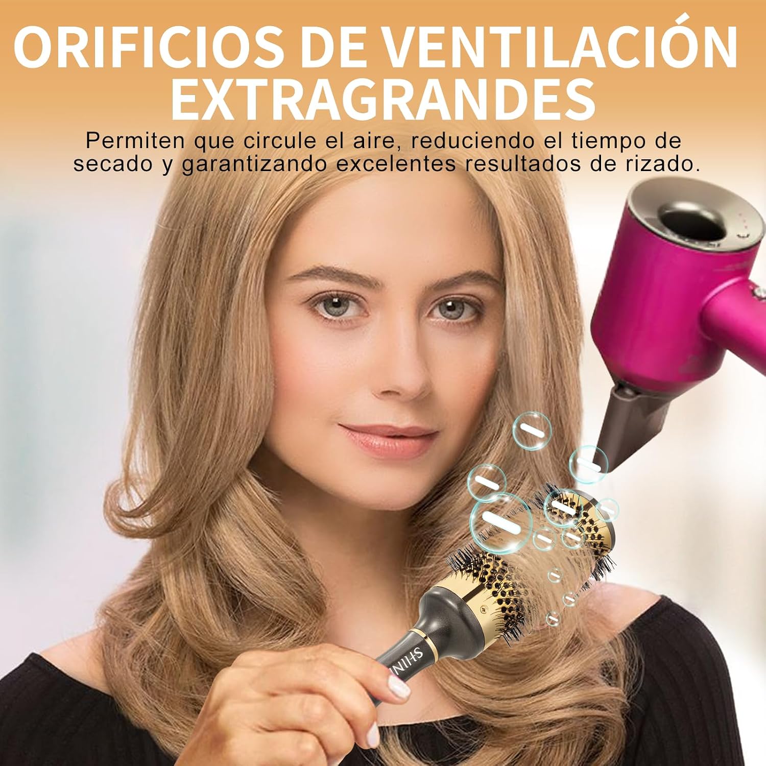 Detalle de SHINLEA Cepillo redondo 43mm para pelo rizado