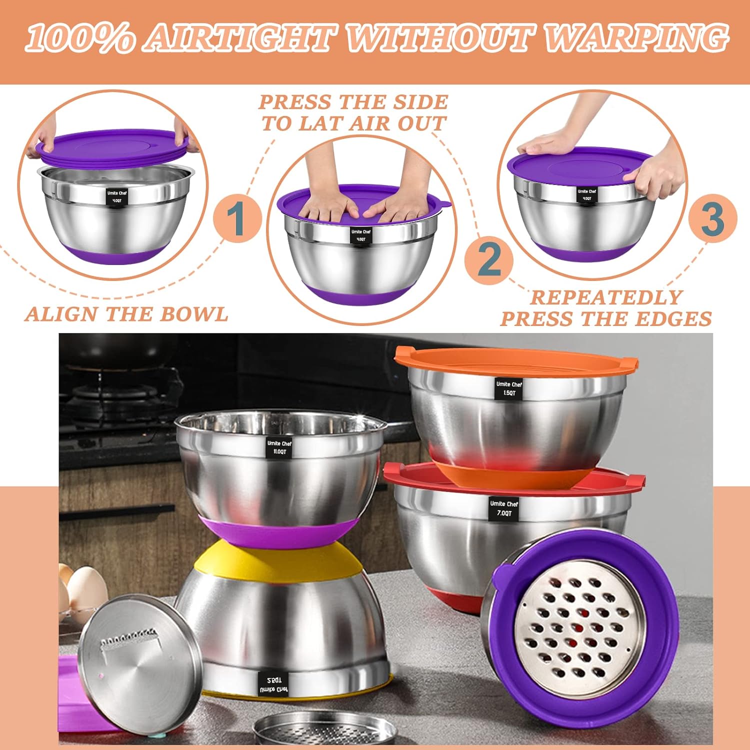 Thumbnail 1 de Umite Chef Mixing Bowls 7 qt 🍽