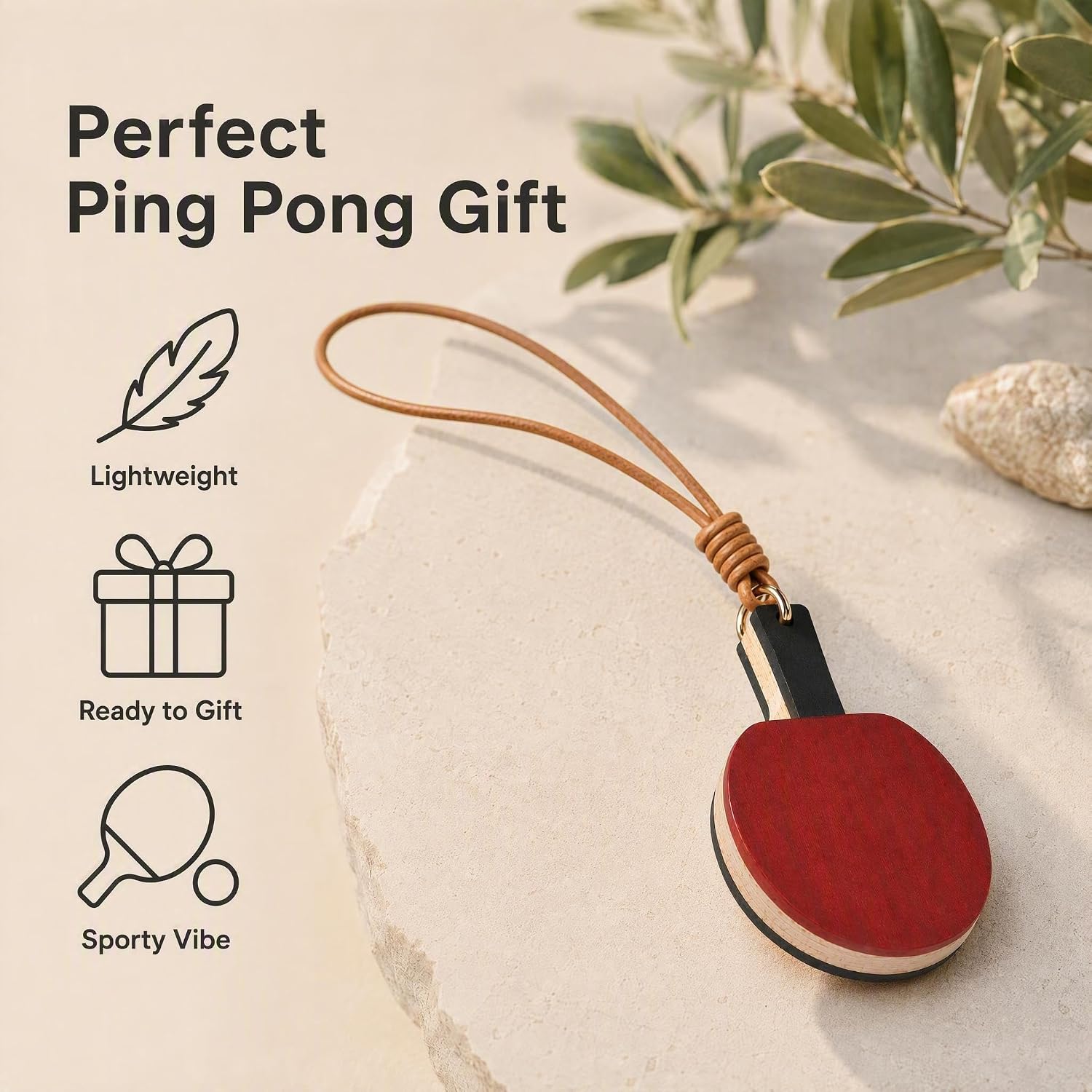 Detalle 2 de Sunking Mini Ping Pong Paddle Charm, Horizontal Grip