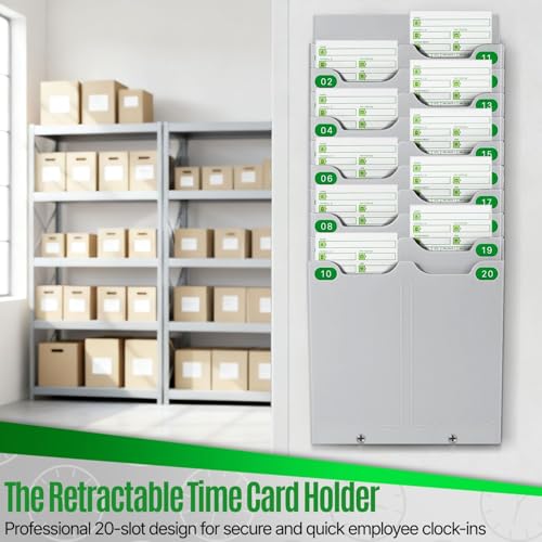 Detalle de Flexzion wall-mounted time card holder, 20-slot