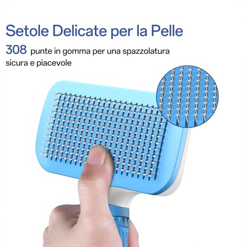 Detalle de ACE2ACE Spazzola Autopulente per Gatti e Cani Pelo Lungo e Corto Blu