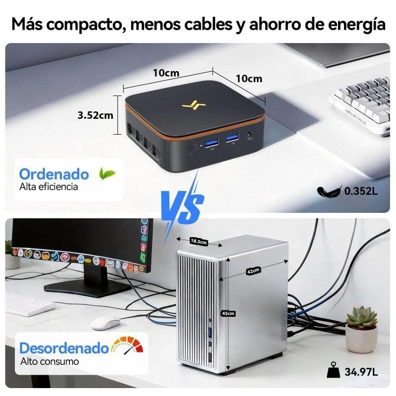 Thumbnail 1 de Huidun H50 con AMD Ryzen 3 3300U, 8GB RAM y 256GB: mini PC ultracompacto para ofimática y multimedia