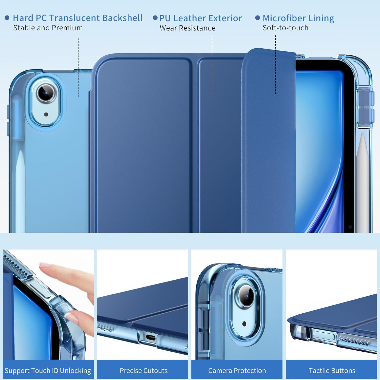 Thumbnail 2 de MoKo Cover per iPad Air 11" M4/M3/M2 con Portapenna – Blu Marino