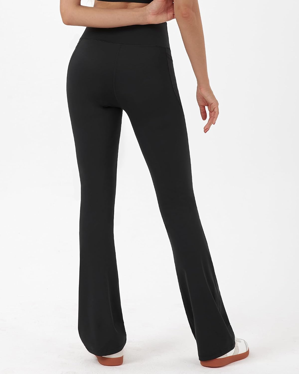 Detalle de Zylioo Langbein-String-? Bootcut Yogaleggings Damen (Tall/Extra Tall) mit Seitentaschen