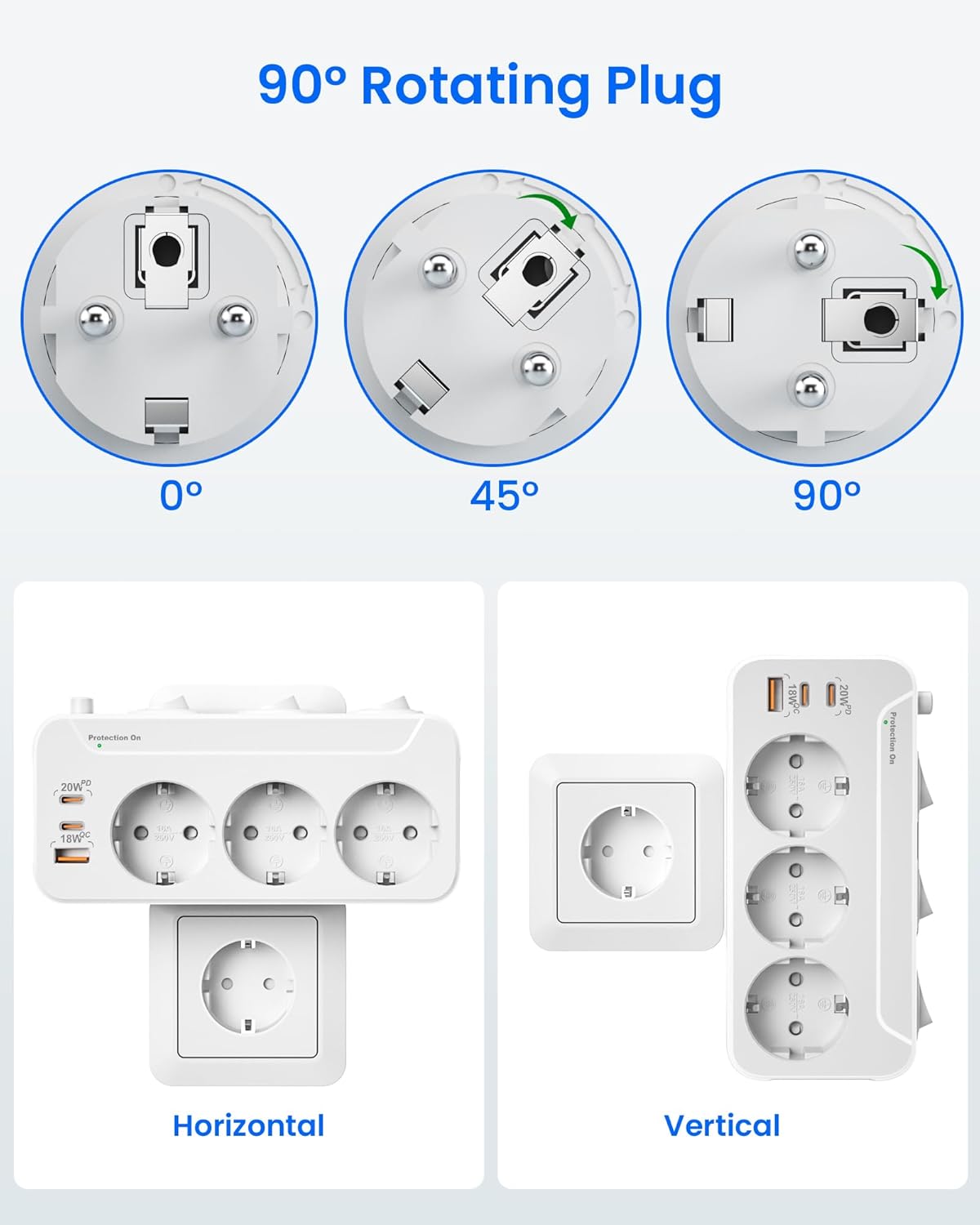 Thumbnail 2 de Ladron Enchufes USB C 6 en 1 PD20W QC18W Blanco