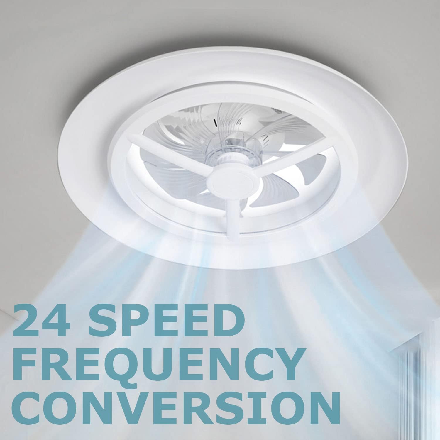 Detalle de BKZO 55 cm Smart LED Ceiling Light with Fan — RGB, Dimming, and App Control