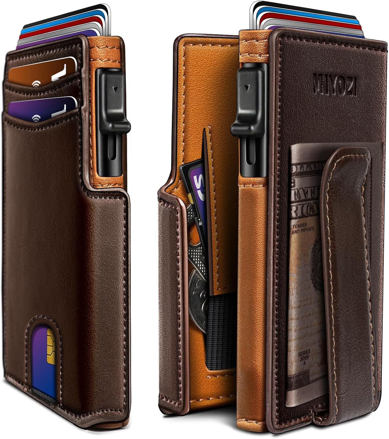 Detalle de miyozi Men Wallet Slim RFID Front Pocket 3.9"