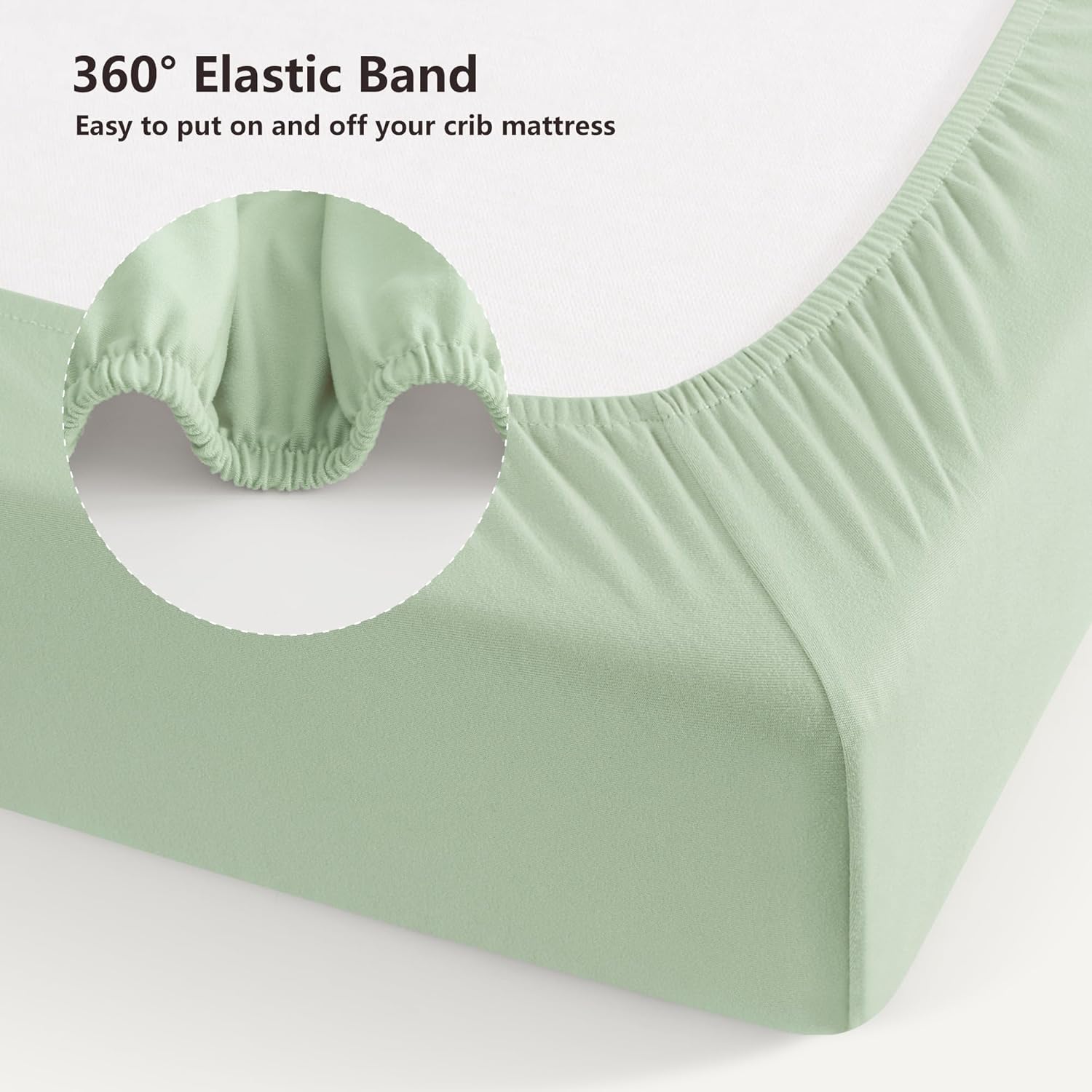 Thumbnail 2 de Susurration Next to Me Crib Sheets 140x70cm, 2 Pack – Elephant Green