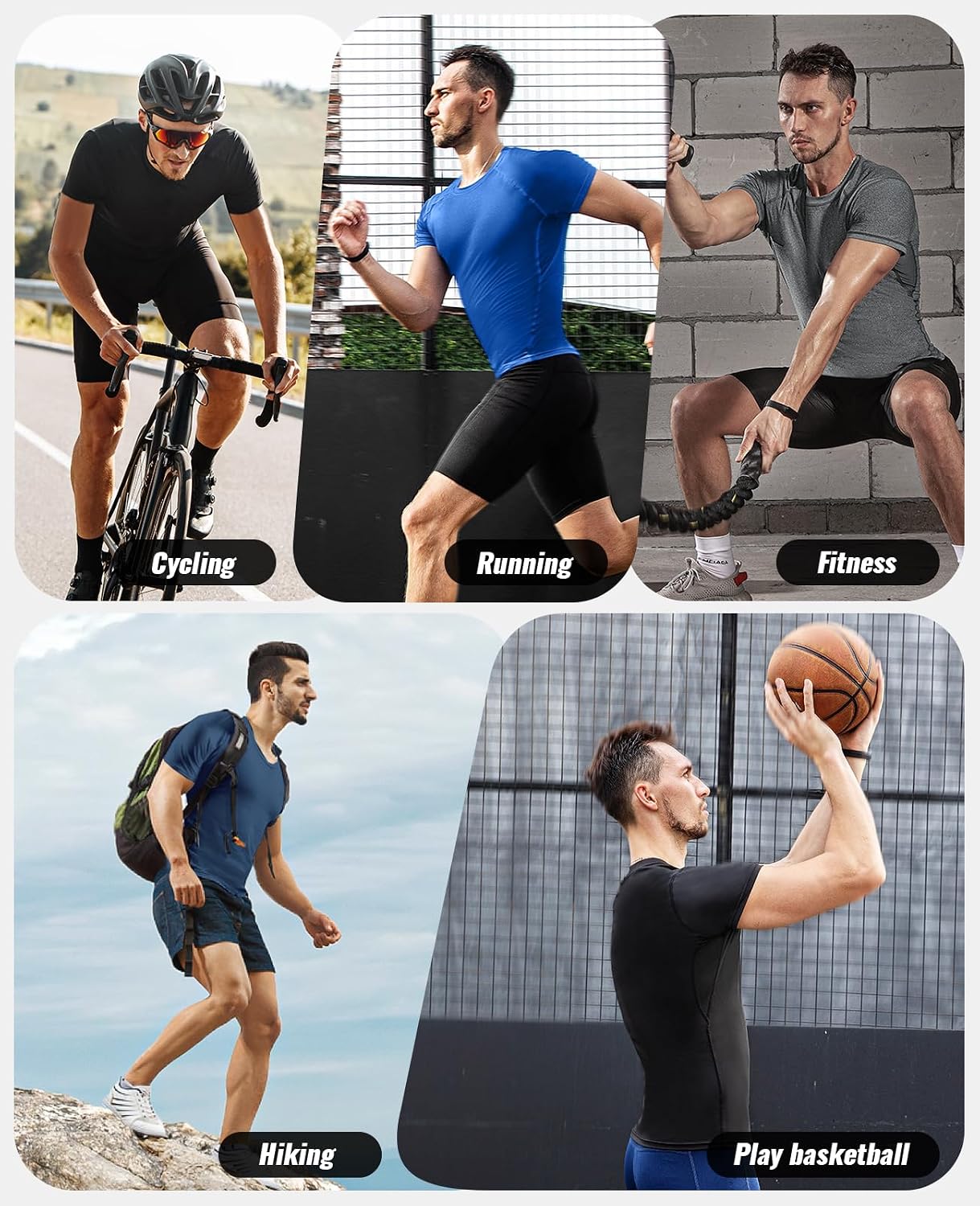 Detalle de Niksa Men's Compression Shirts 3/5 Pack