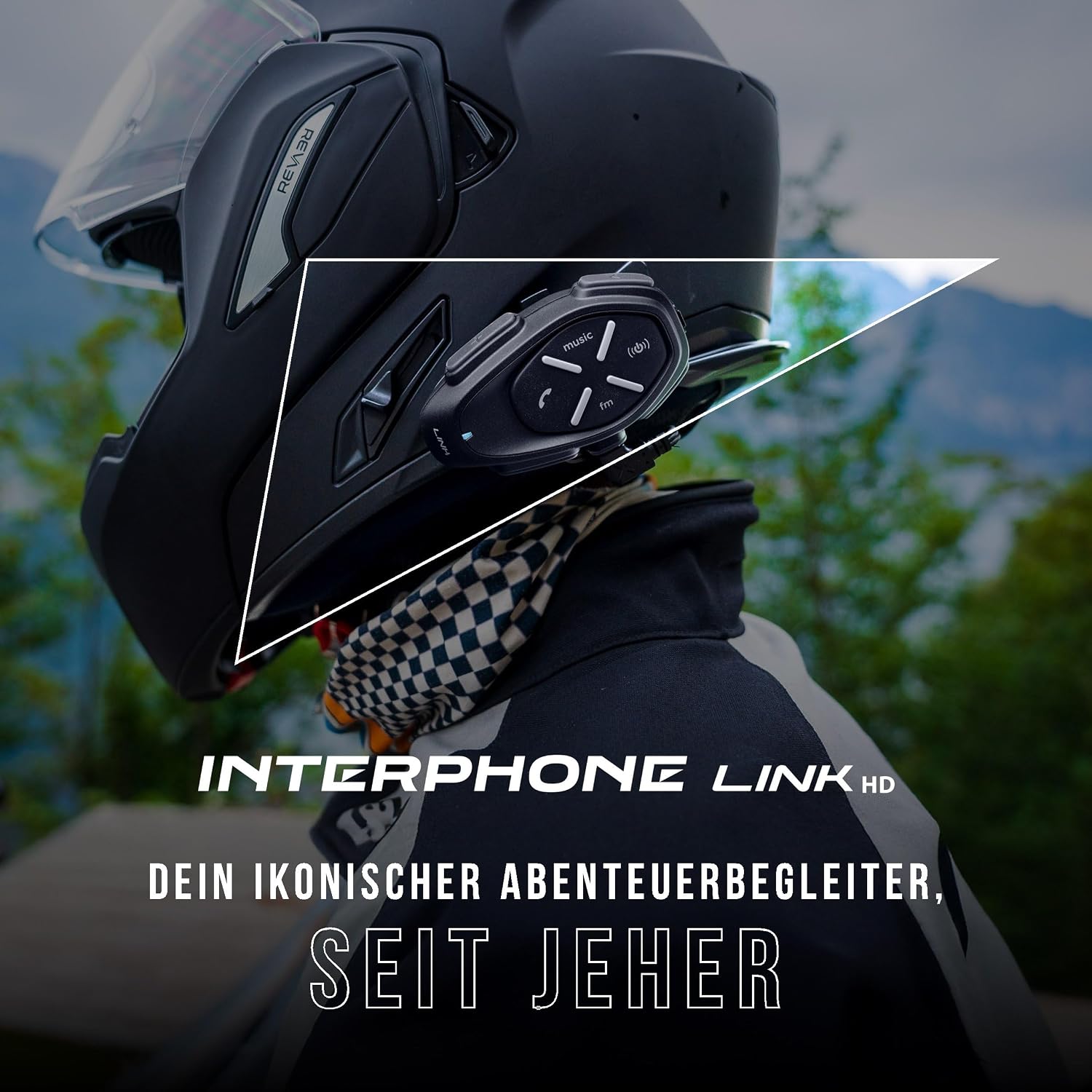 Detalle 2 de Interphone LINK HD Einzel-Headset – Bluetooth Motorrad-Interkom mit 300 m Reichweite