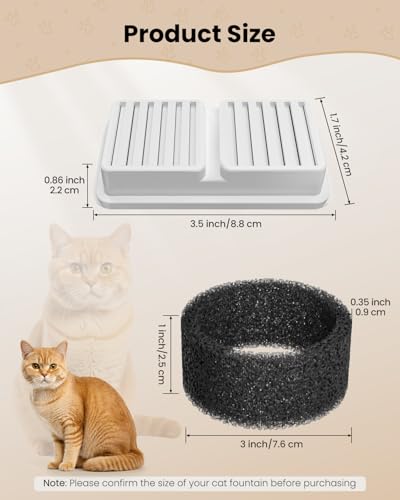 Detalle de PawPoll Filtros para Fuente para Gatos – 6 Filtros + 6 Esponjas
