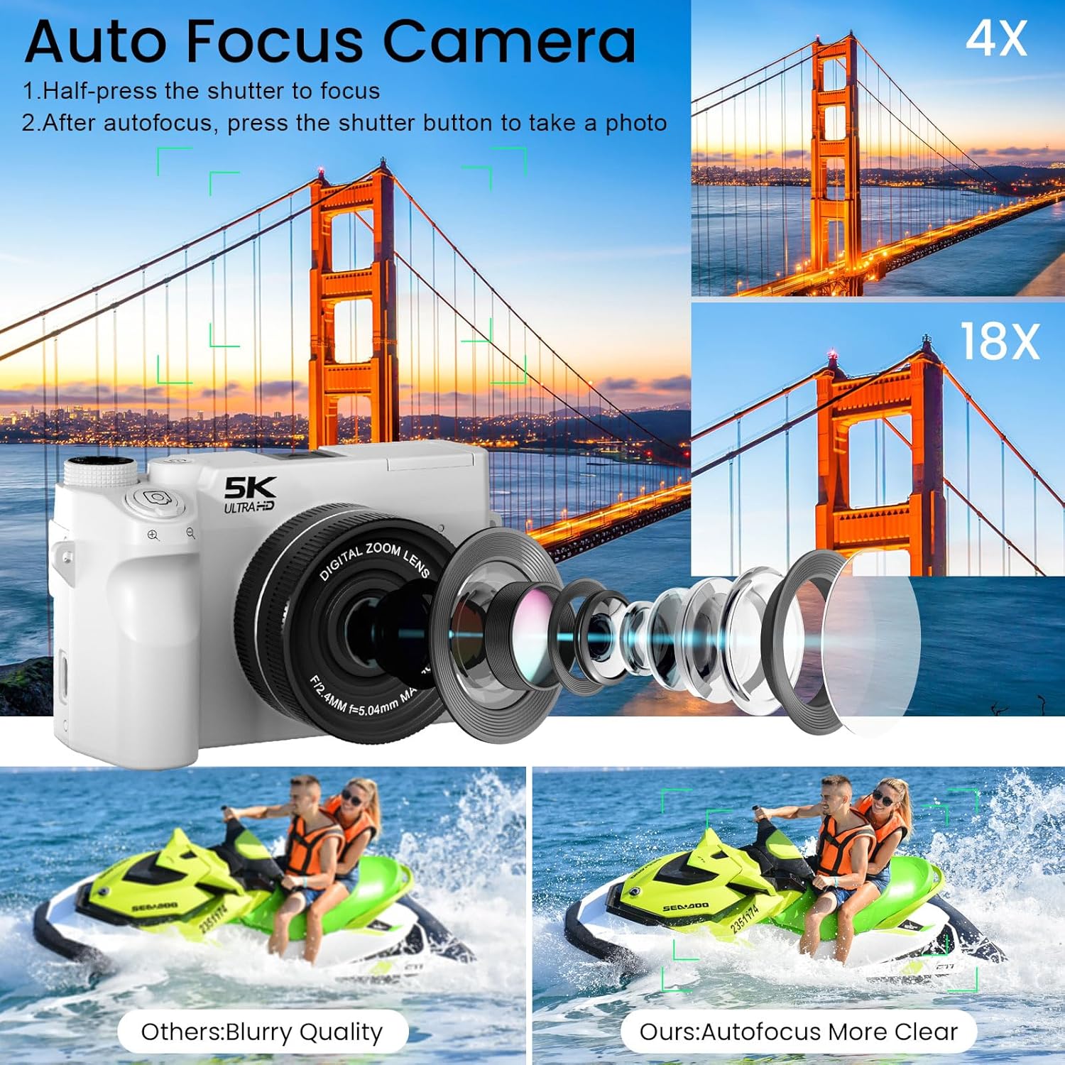 Detalle de SOPPY 5K Digital Camera review: a compact option for kids, teens and beginners