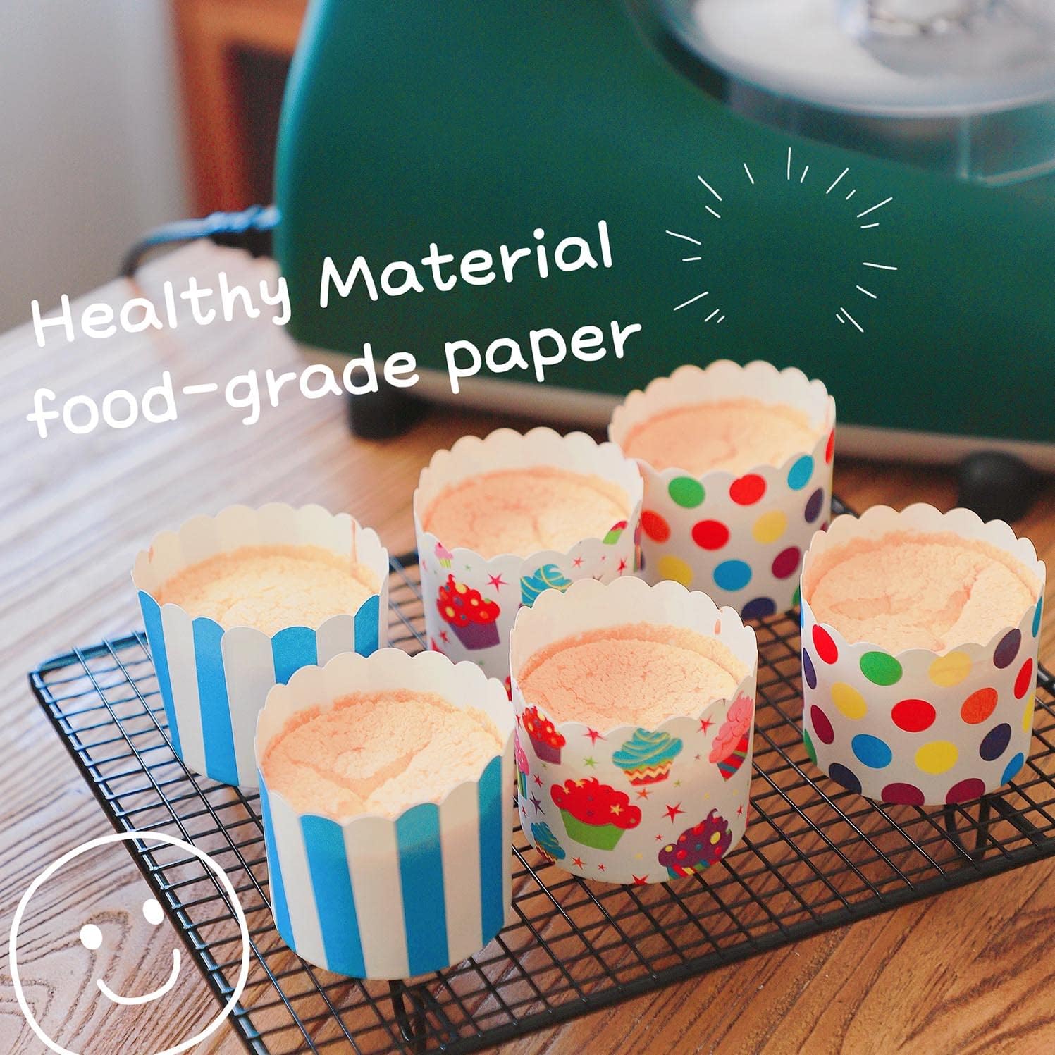 Thumbnail 4 de Bertacy Mix & Match Kuchenkörbchen (Papier) – 100 Stück, Ø 6 cm, 4 Farben