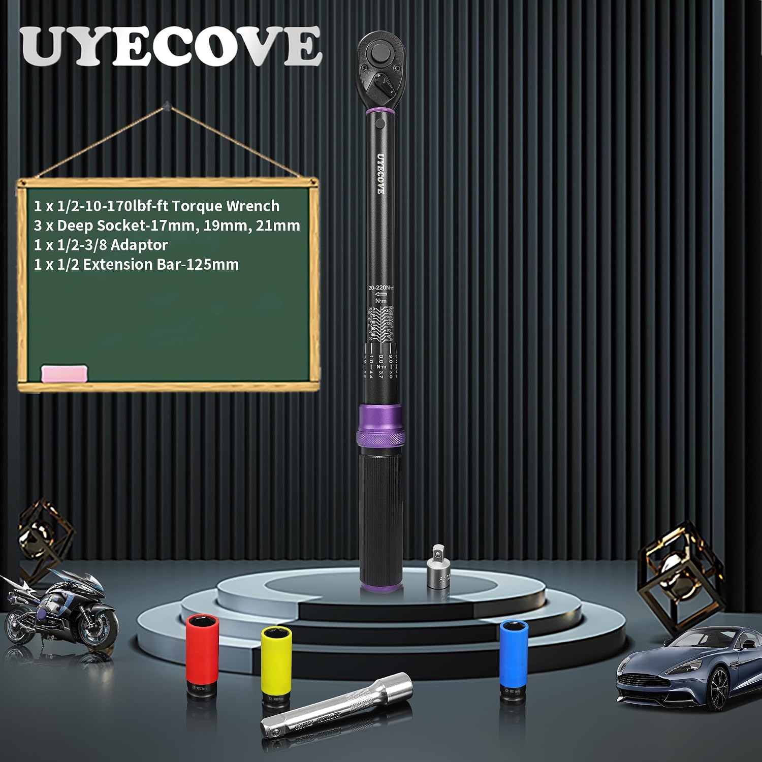 Detalle de UYECOVE 1/2-Inch Drive Torque Wrench Set