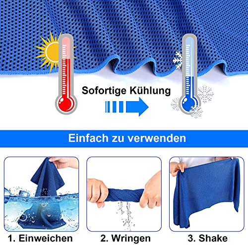 Thumbnail 2 de Ciskotu KühlTuch Set – Mikrofaser Kühlhandtuch für Fitness und Sport (Blau+Rosa+Grün, 90 x 30 cm)