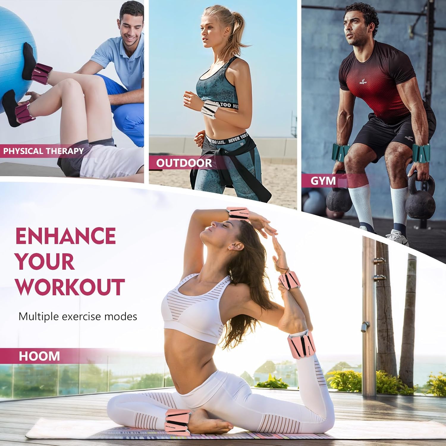 Thumbnail 6 de BECOJADDE Ankle Weights Set of 2 – Adjustable 1/2/3 lb per weight for versatile workouts