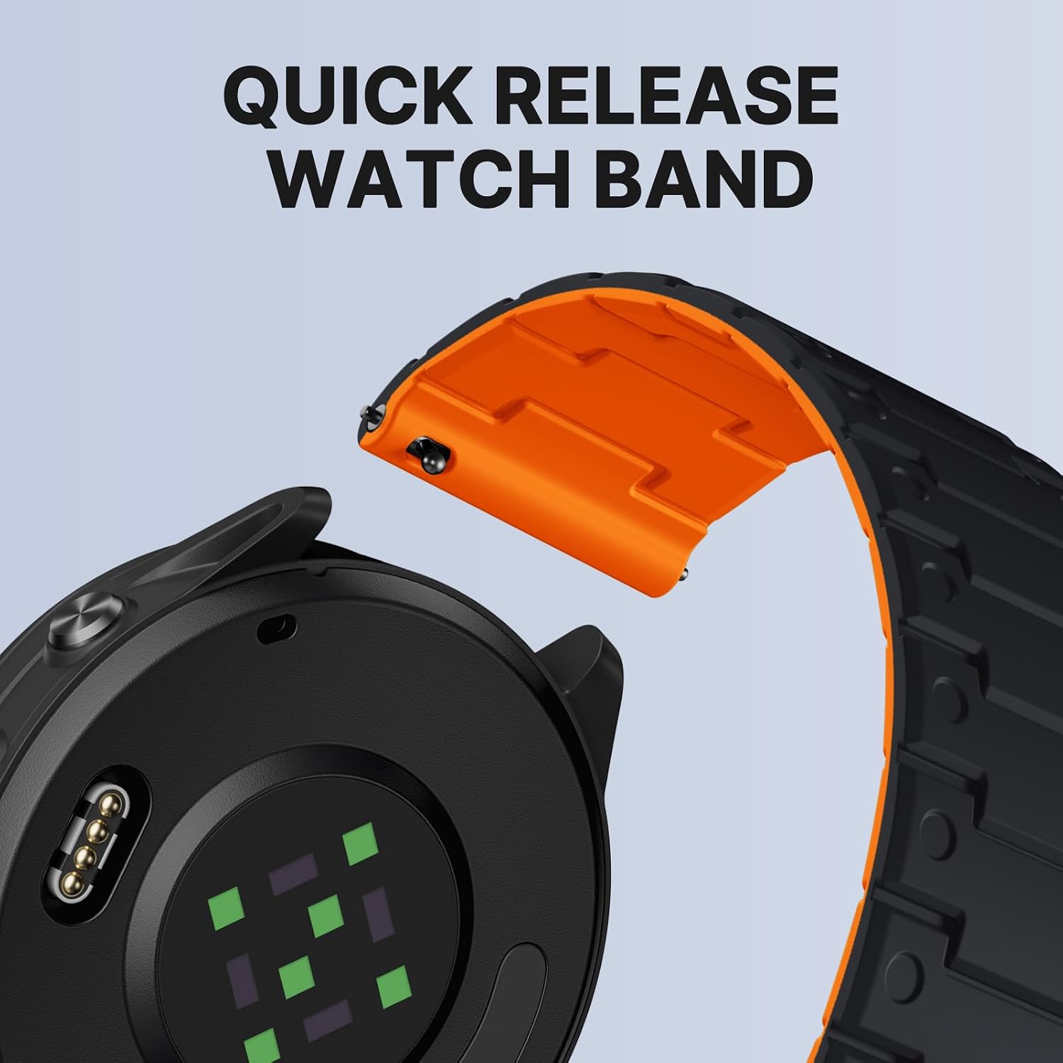 Detalle de Bandletic 22mm Magnetic Silicone Watch Strap for Garmin, Samsung, Amazfit and More