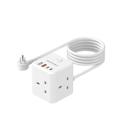 Thumbnail 7 de ROOTOMA UK to US Plug Adaptor 3 Way with 4 USB Fast Chargers (QC3.0/PD20W)