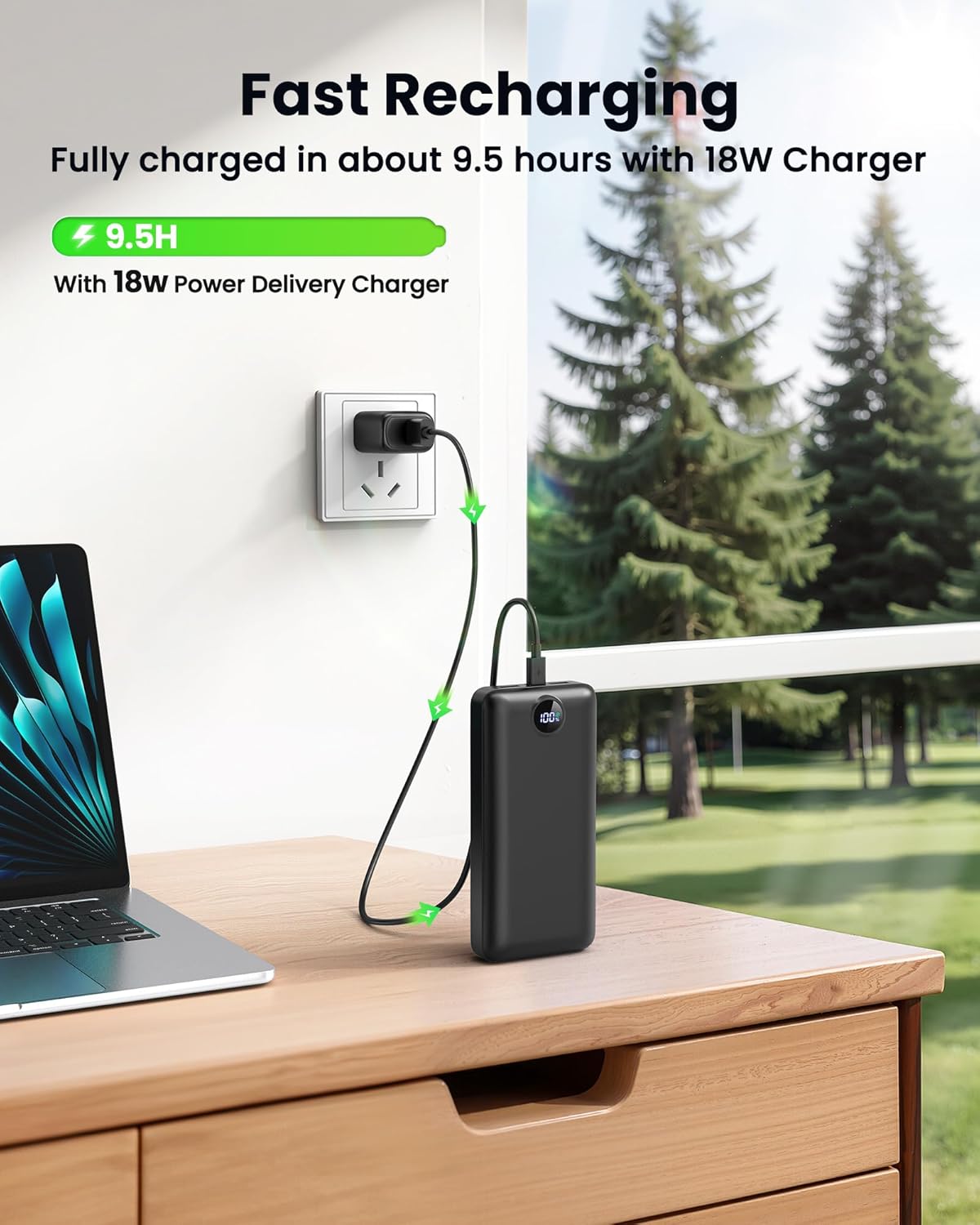 Detalle de LOOPEAK PC5-5 50,000mAh Power Bank with 22.5W Charging and Digital Display