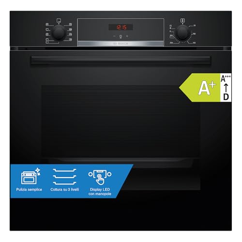 Detalle de Bosch HBA534BB3 Serie 4 Forno con CleanCoating e 7 programmi – Nero